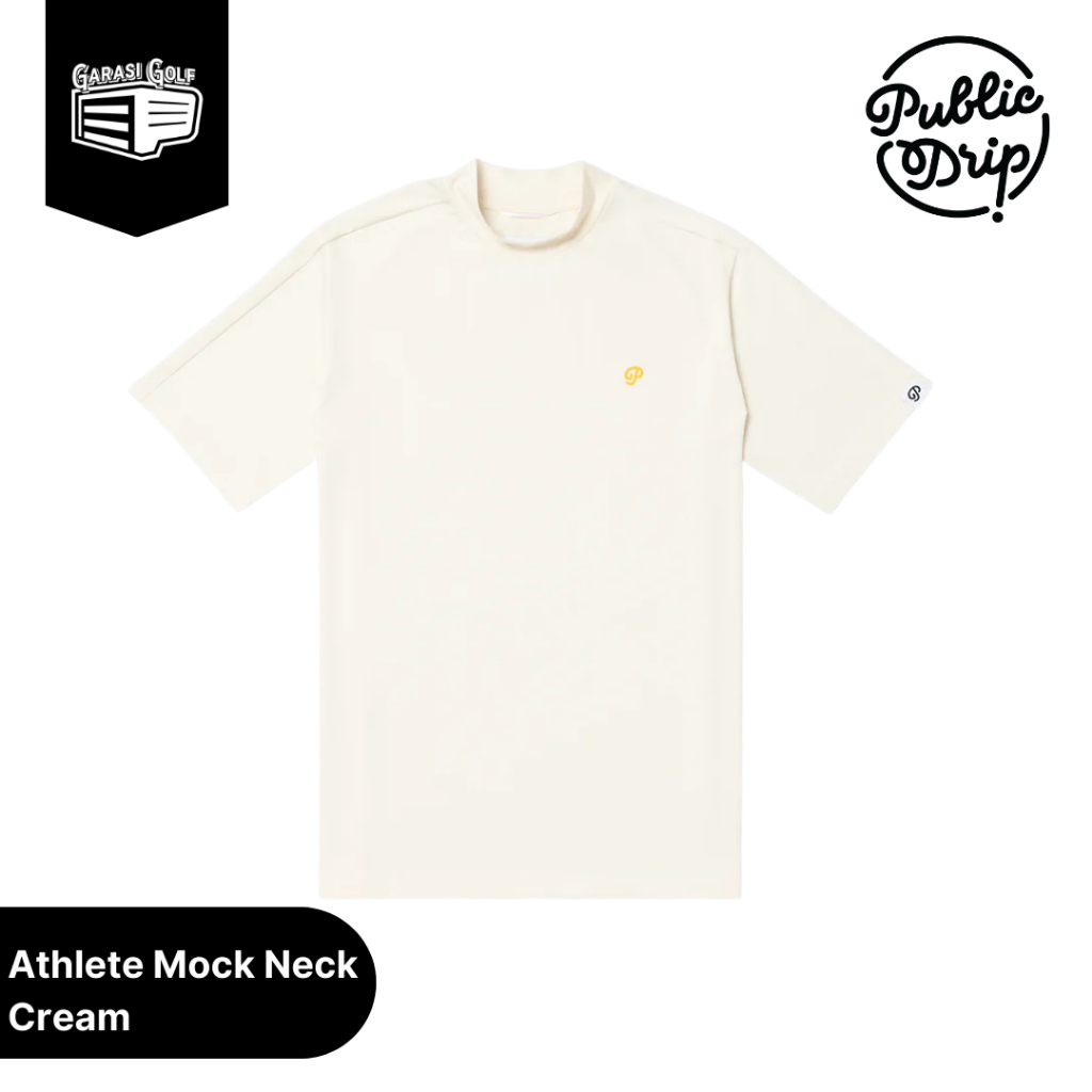 PUBLIC DRIP Athlete Mock Neck Cream - Kaos Polo Shirt Golf