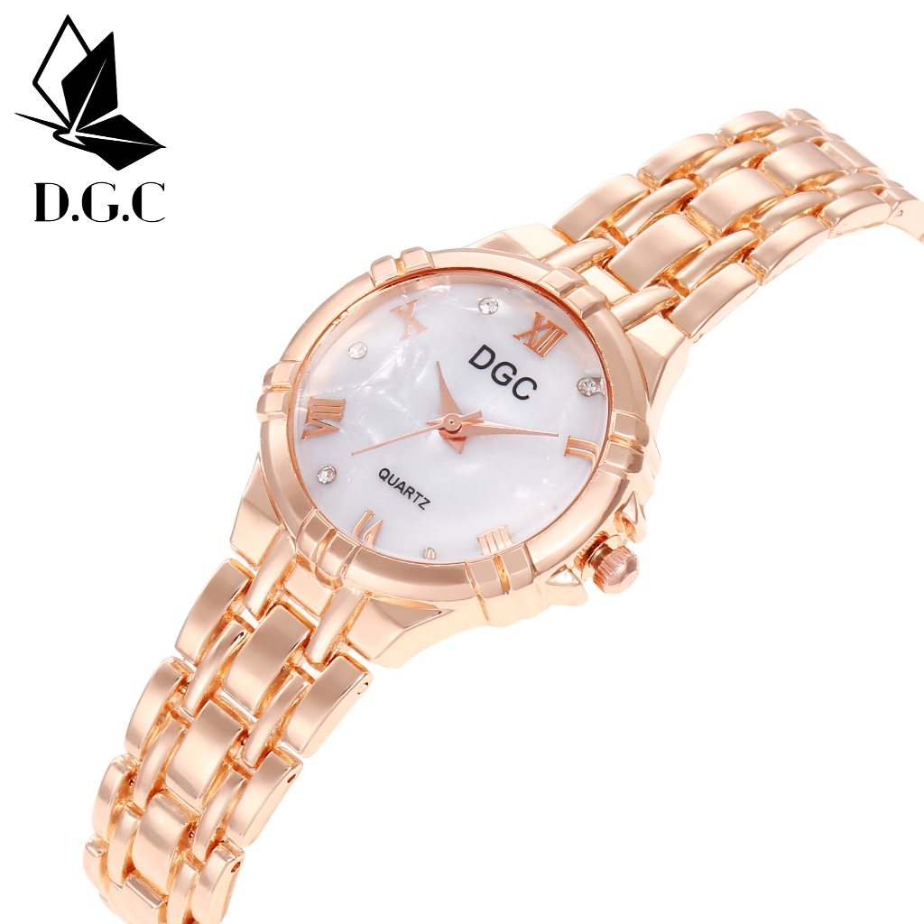 DGC 30137 Jam Tangan Wanita Analog Stainless Steel Alloy Bulat Quartz Fashion murah cod