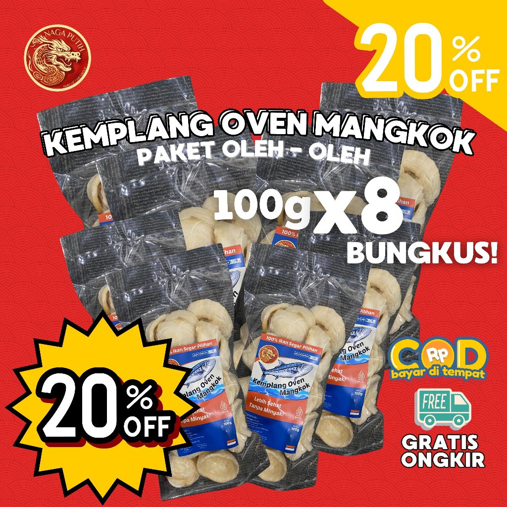 

Paket Spesial Oleh-Oleh Kemplang Oven 100g (Isi 8) Lebih Murah, Untung Banyak!