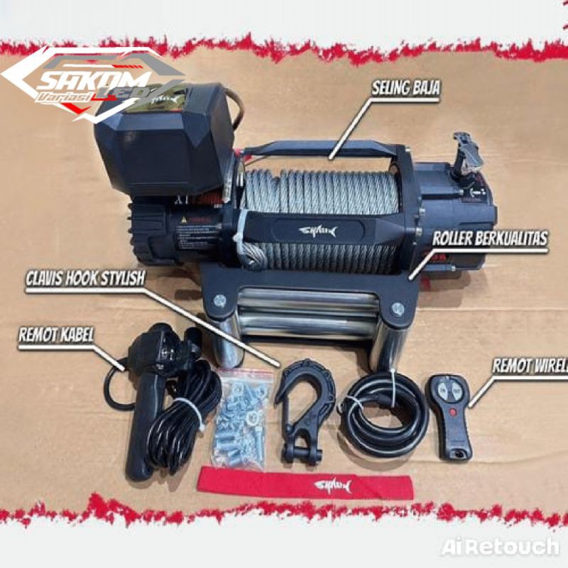 WINCH TRUTLE SHARK 13000 LBS 6 TON 6.6 HP - 24V, GENERASI KE-2
