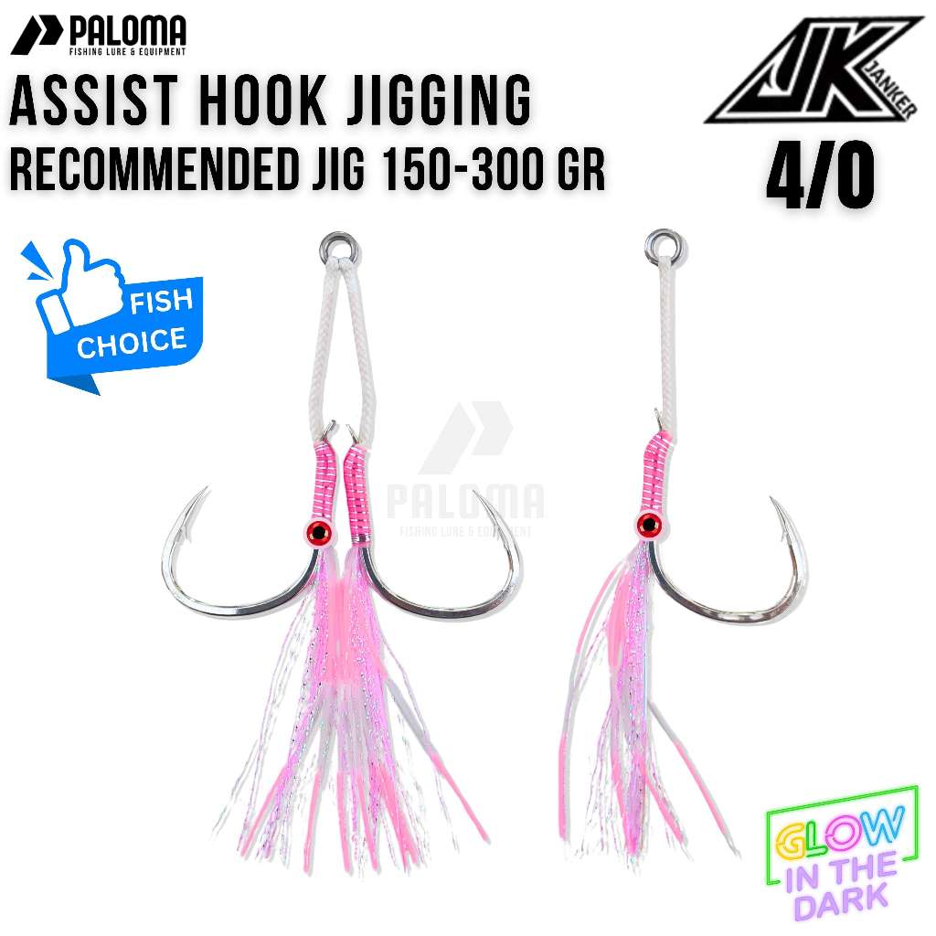 1 Pcs Assist Hook Jigging JK 4/0 Max Jig 150 Gram - 300 Gram Double Hook Singgle Hook