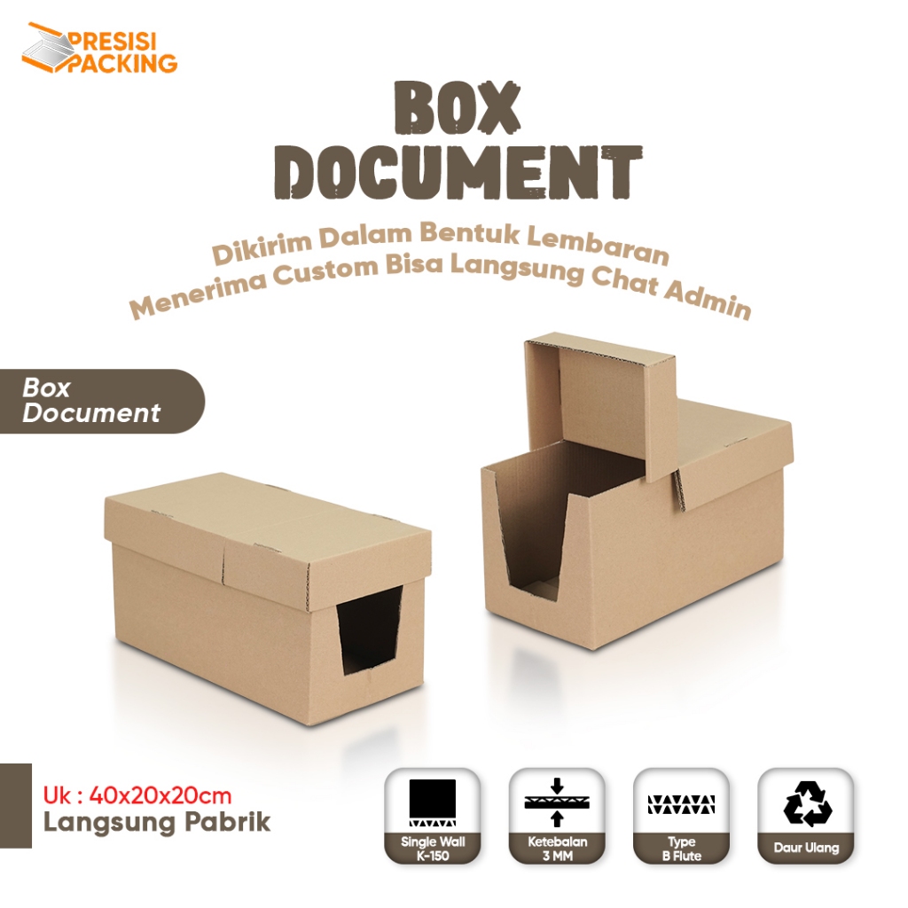 

Kotak Box Dokumen File Arsip Bahan Cardboard Ukuran 40x20x20 cm