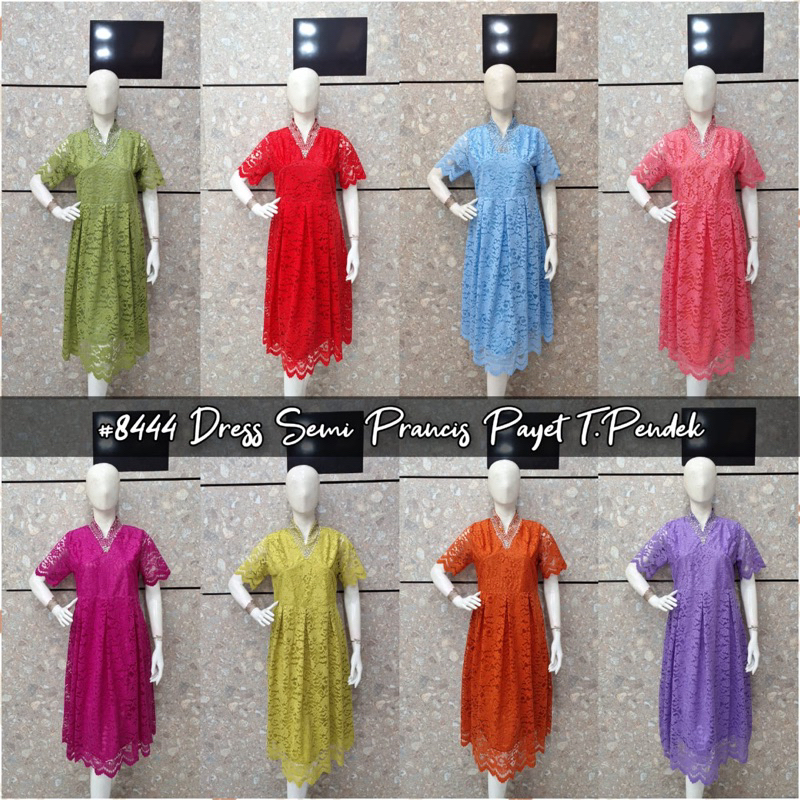 DRESS BRUKAT ELGHANA 8444 lengan pendek