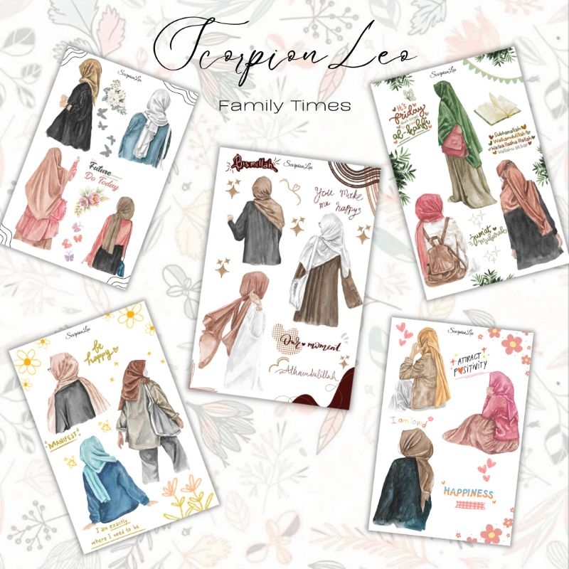 

Sticker Sheet Hijabi Girl for Journaling | Scrapbooking | ScorpionLeo.