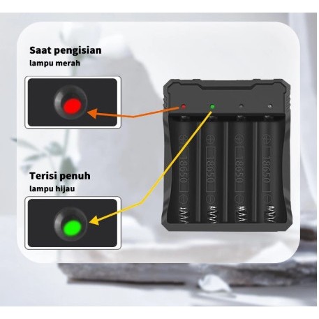 { Butterfly Cod } Charger Cas An 4 Slot Batre I8650 Pengisi Daya Baterai Litium 4 Slot