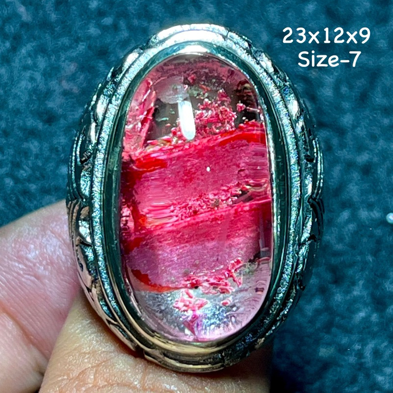 Cincin Batu Akik Natural Pantom Quartz Kecubung Karang (Asli Alam)