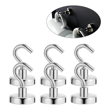 Gantungan Hook Magnet Tempel Super Kuat 10mm Gantungan Kunci Baju Gantungan Serbaguna / Magnet Gantu