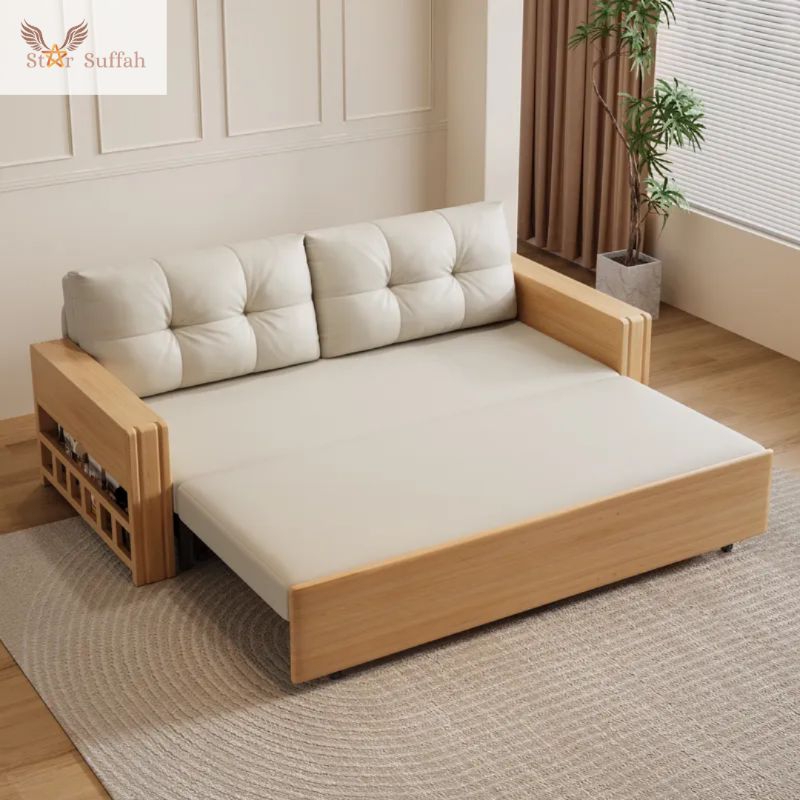 Sofa bed minimalis set bahan kulit sintetis Sofa model bed tarik