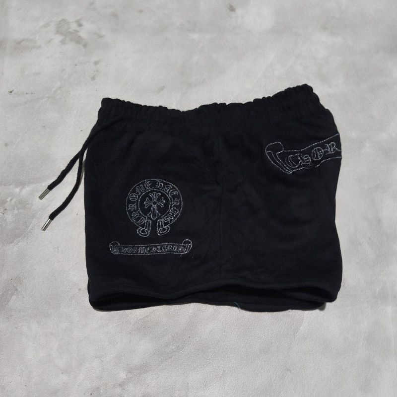 Celana pendek wanita chrome hearts hitam