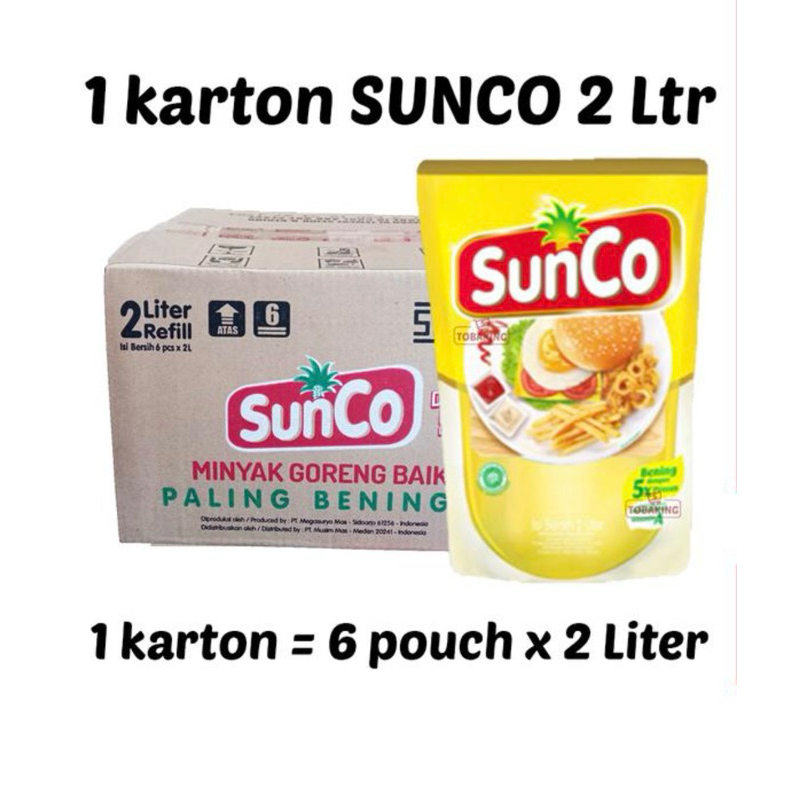 

Minyak Sunco 2 Liter 1 Karton 2 Liter X 6 pouch
