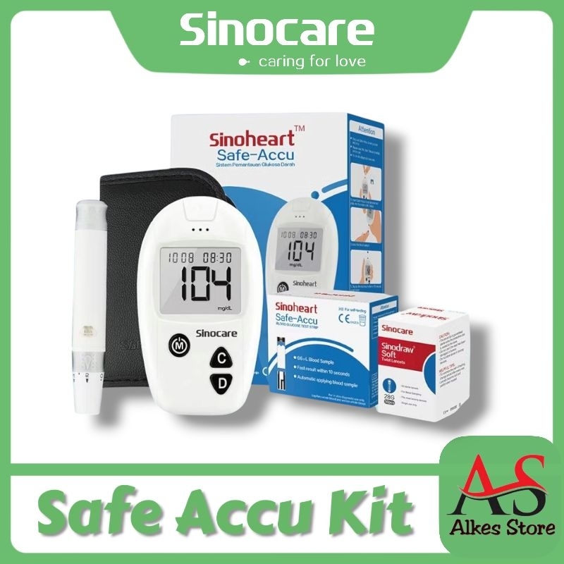 Alat Cek Gula Darah Sinocare GDS Sinocare  Cek Gula Darah Sinocare Safe Accu