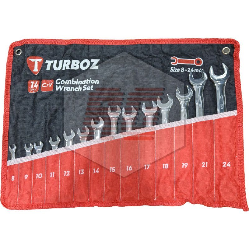 TURBOZ Kunci Ring Pas Set / Combination Wrench Set 8-24mm (14PCS)
