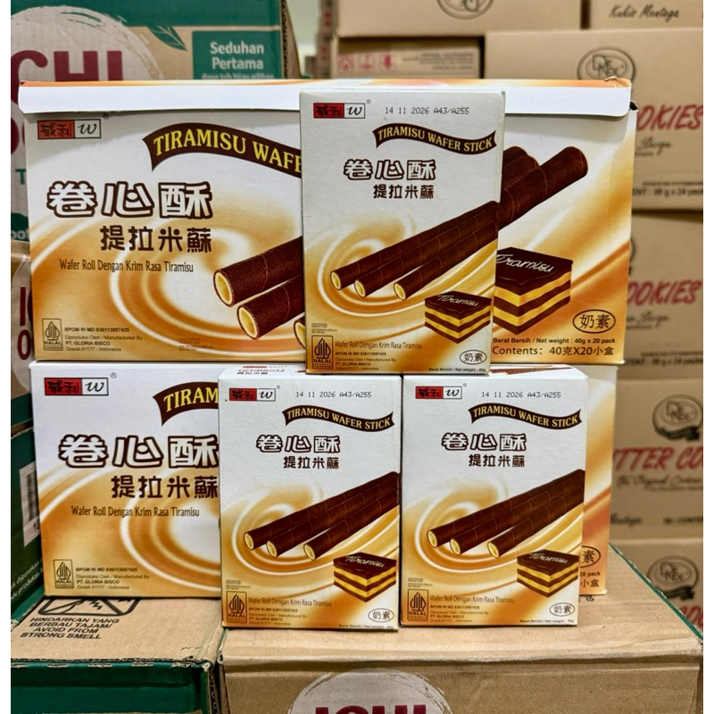 

willie wafer stik tiramisu box ( 20pcsx40gr) ecer per box