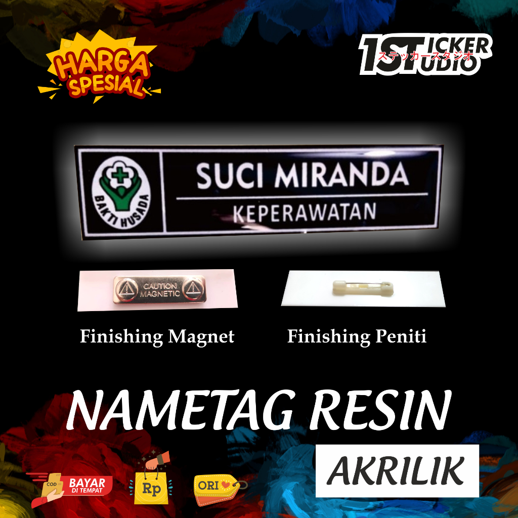 

1StickerStudio Nametag Resin Custom Akrilik Bed Nama