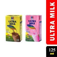 

Susu UHT merk Ultramilk kemasan 125 ml per karton