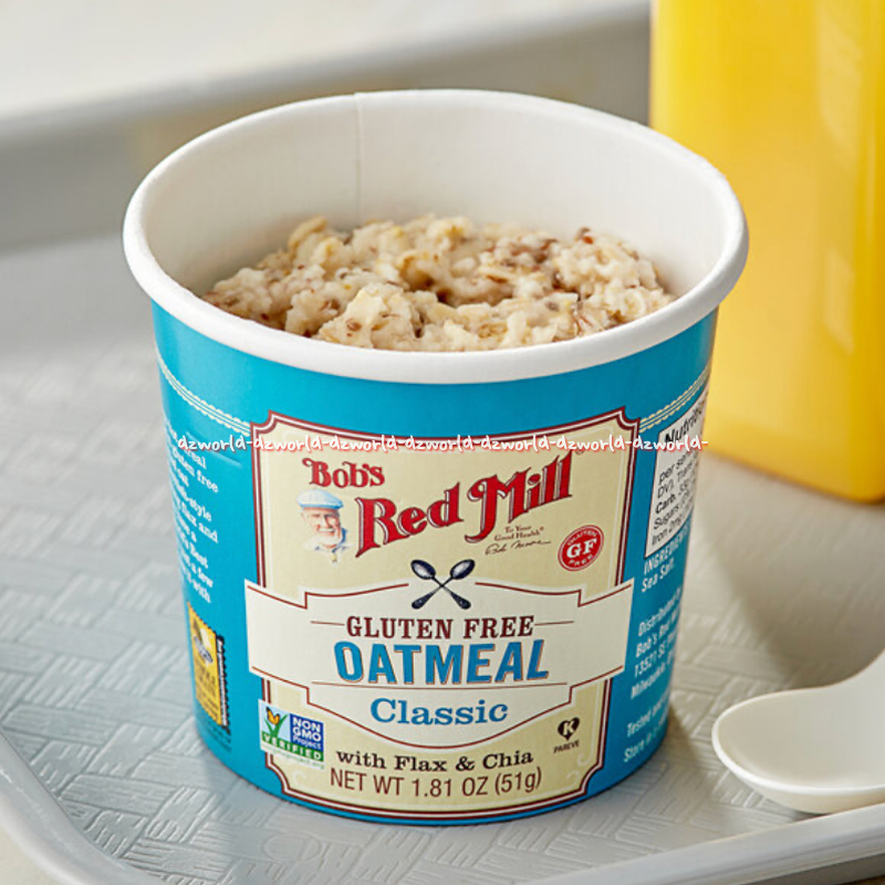 

Bob's Red Mill 51gr Gluten Free Oatmeal Classic Sereal Kemasan Cup Flax & Chia Bebas Gula Tanpa Sugar
