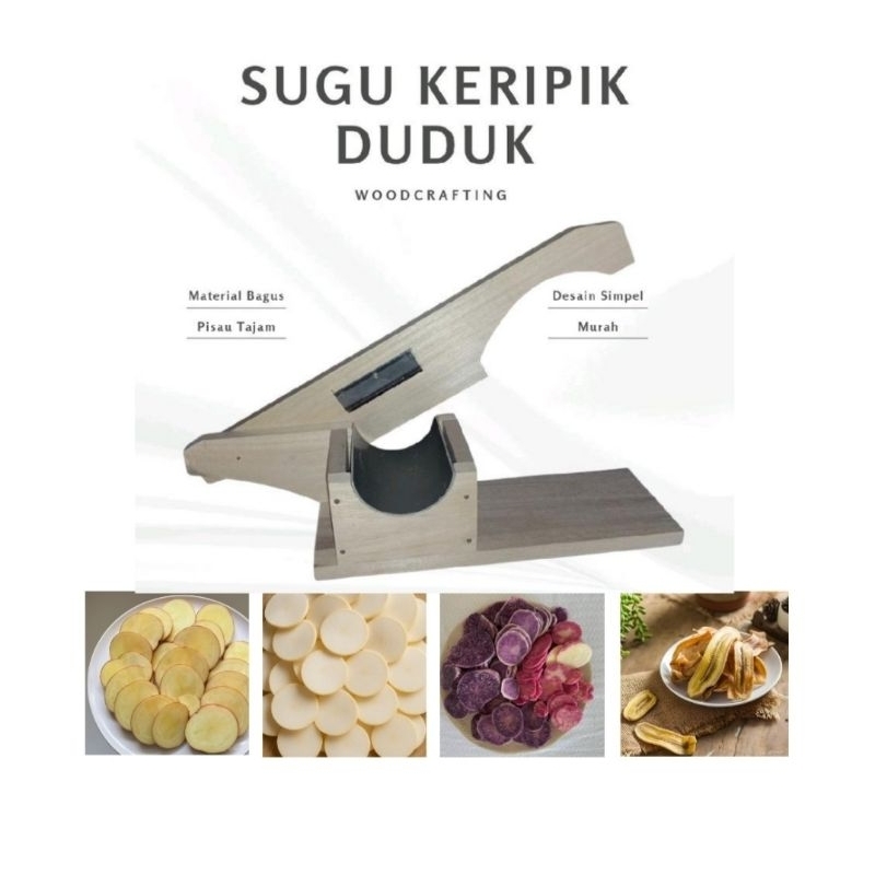 Serutan Keripik Serbaguna Pengiris Singkong Pisang Kentang — Alat Pasah Dapur Kayu Praktis