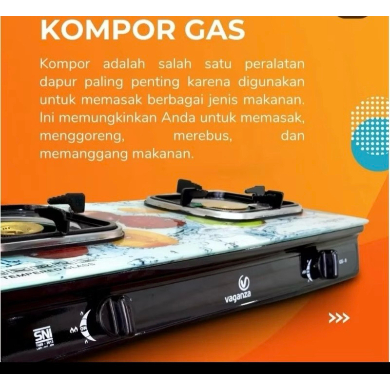 KOMPOR GAS VAGANZA 2 TUNGKU TIPE GGS-8 seri 1