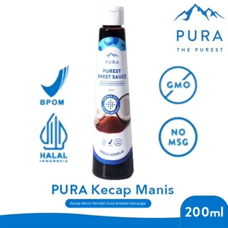 

PURA Kecap Manis 200ml Purest Sweety Sauce - Kecap MPASI Organik Rendah Kalori Rendah Gula