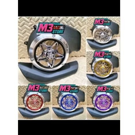 tutup cover kipas spinner mesin set spinner spinner putar CNC motif bintang untuk motor Mio soul GT 