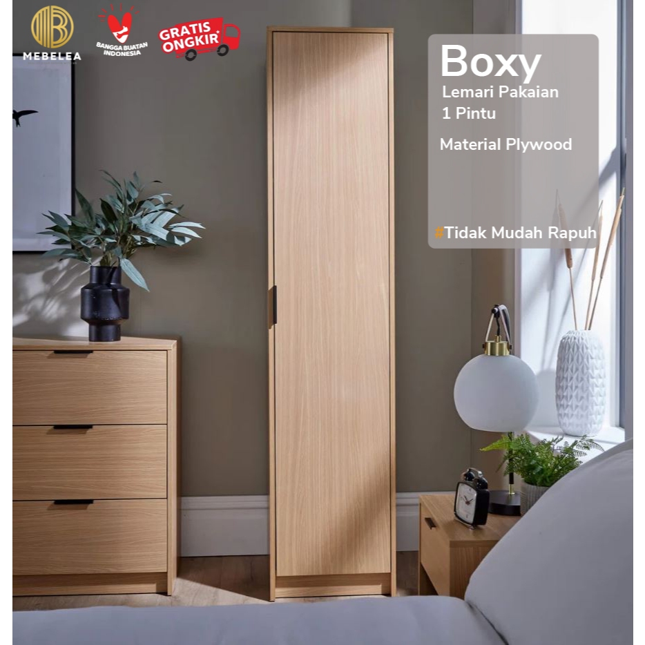 Mebelea Boxy Lemari Pakaian 1 Pintu Minimalis Plywood