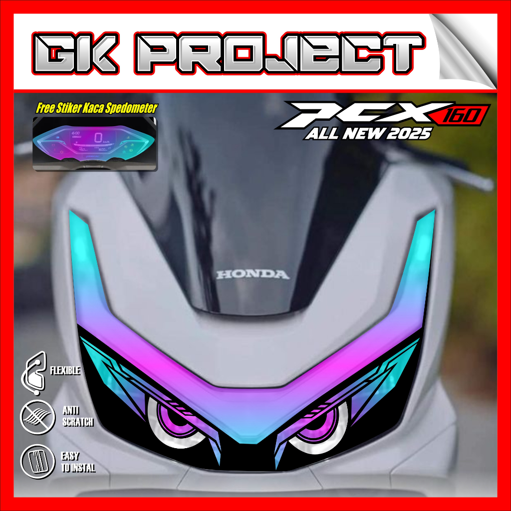 Stiker Lampu PCX 160 2025 | Stiker Variasi Lampu Alis Motor Honda PCX 160 New 2025 | Stiker Alis Pcx