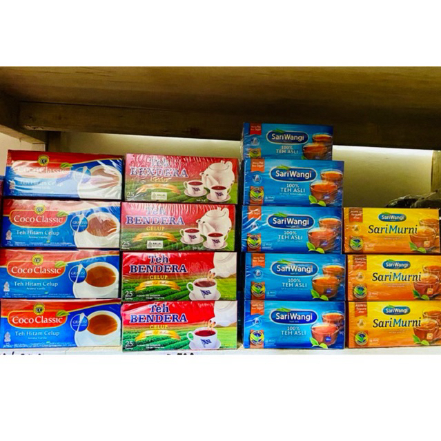 

Teh Celup Teh Bendera/ Teh Coco Clasik/ Teh Sari Wangi/ Teh Prendjak