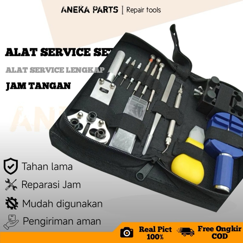 Alat reparasi jam tangan full set, alat service jam tangan lengkap