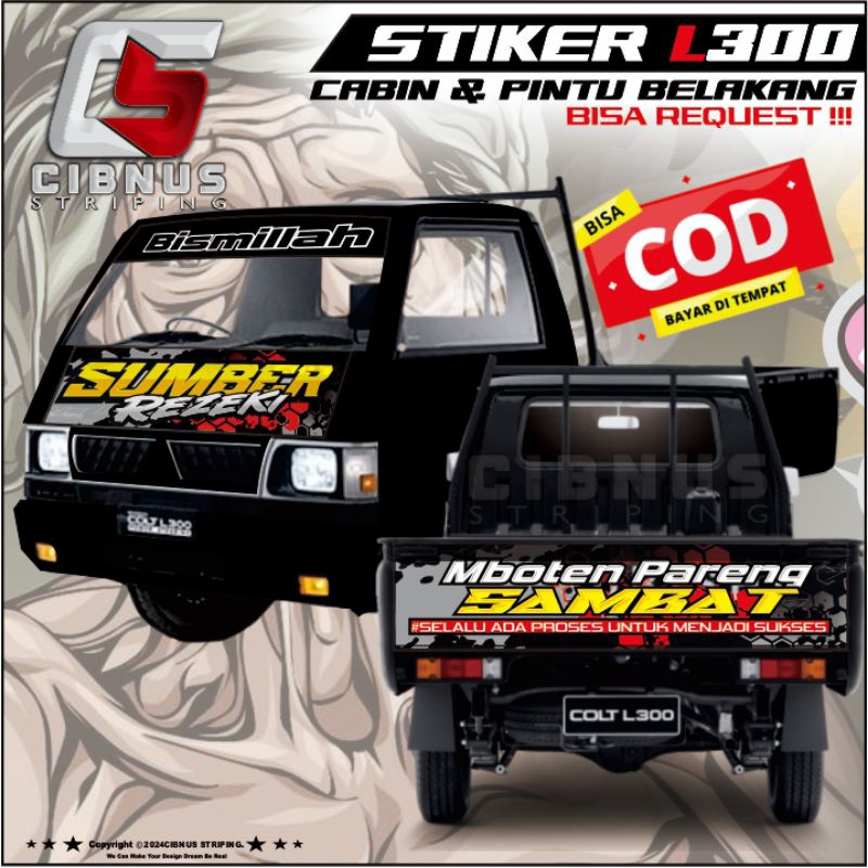 Decal Stiker Cabin dan Pintu Belakang PickUp L300.Stiker Mobil PickUp L300
