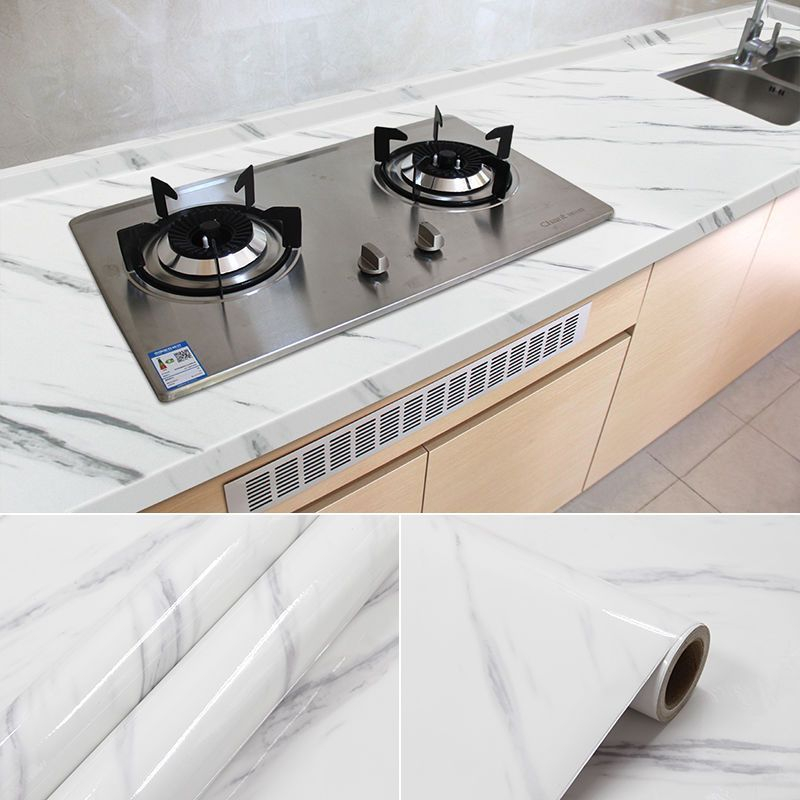 Temurah -  WallStiker Dapur & Kamar Mandi Anti Air Minyak dan Api Motif Putih Glossy Uk 60cmx 100cm