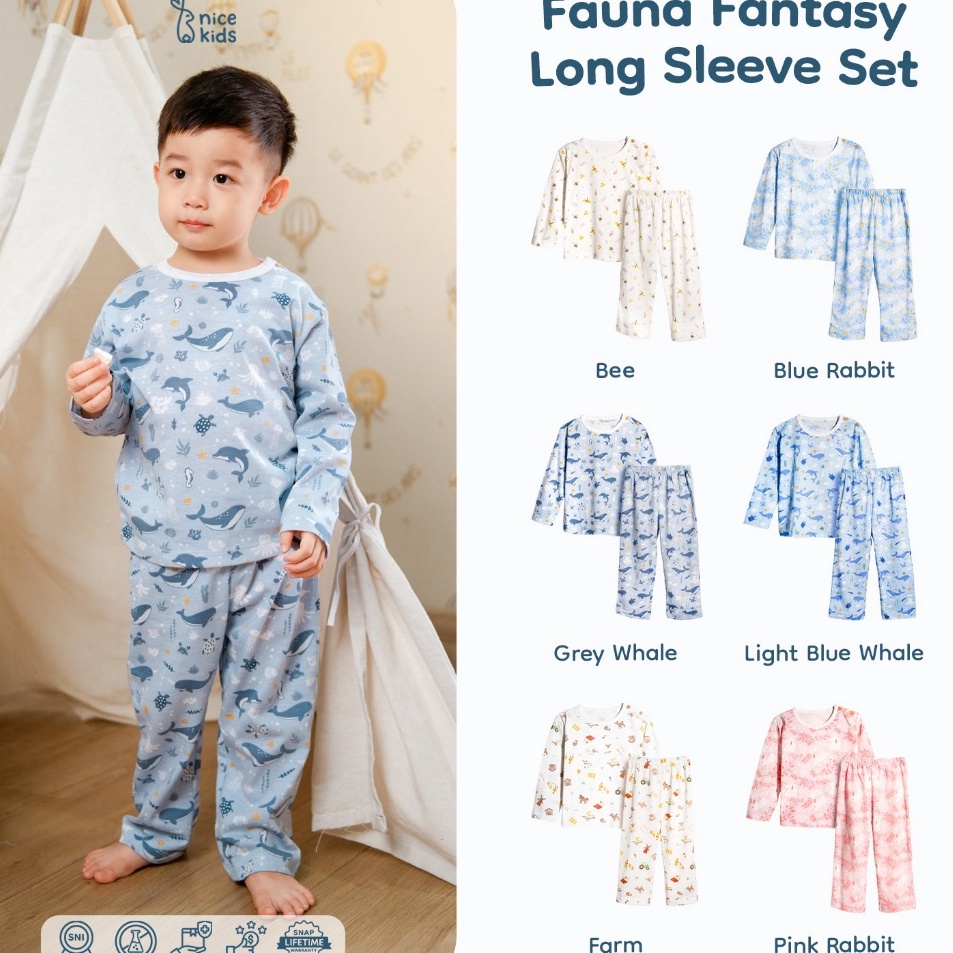 Limited  Nice Kids  Long Sleeve Kids Pajamas Fauna  Fantasi Collection