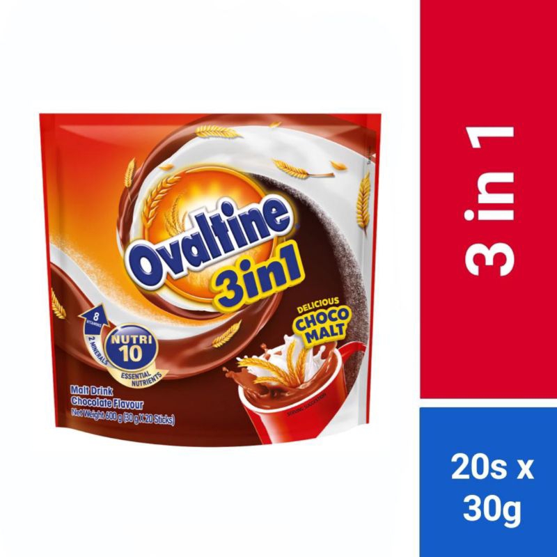 

OVALTINE 3in1 Bubuk Malt Coklat Thailand (30g x 20 sachet)