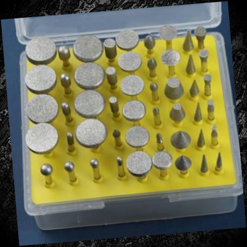 mata bor ukir mini set 50 pcs mata bor intan