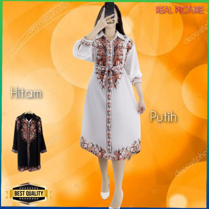 Gaun Bigsize Wanita LD 120 Alyssum Dress Jumbo Natal Korea Gereja Putih