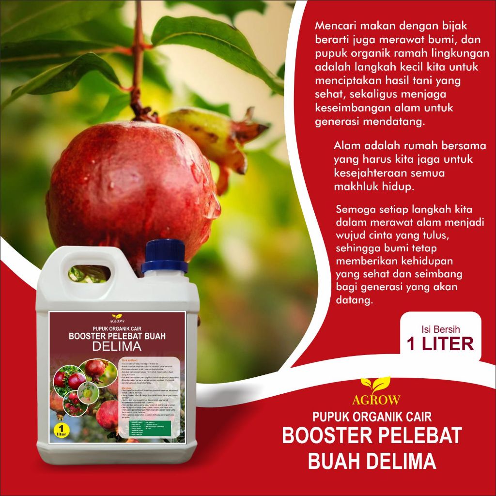 pupuk booster buah delima 1 liter melebatkan bakal bunga dan mengurangi gugur bunga