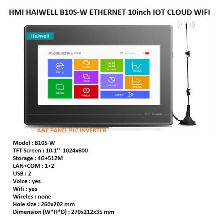 HMI HAIWELL B10S-W ETHERNET 10inch IOT CLOUD WIFI HMI HAIWELL B10S-W