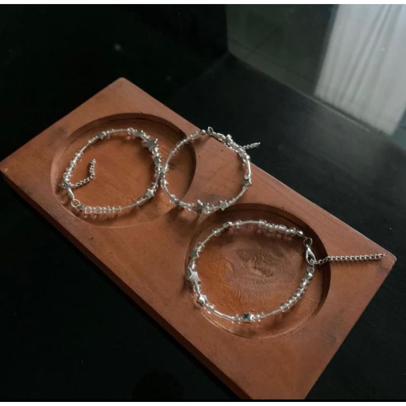 Gelang silver manik-manik