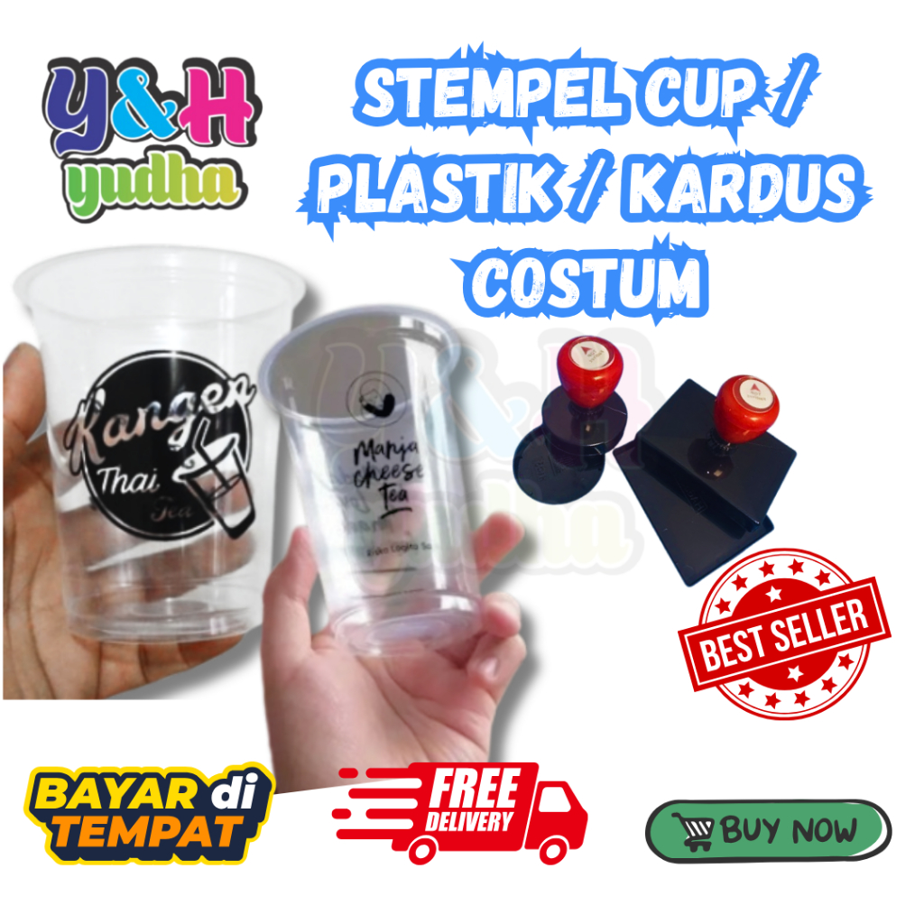 

Costum Stempel Cup Stempel Cup / Plastik / Kardus Anti Luntur Yudha Grafika