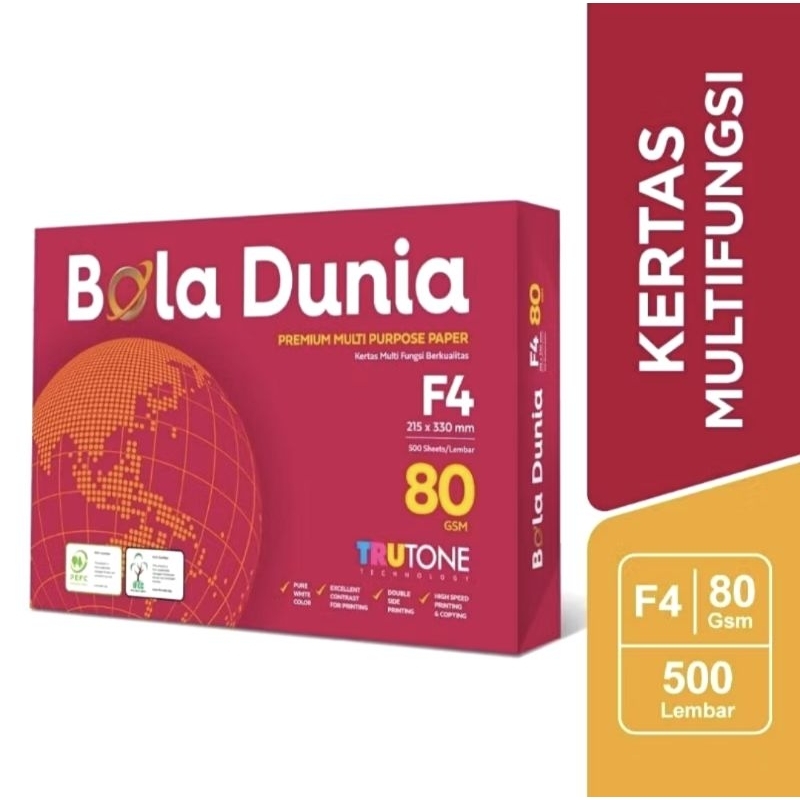 

Kertas F4 80gsm Bola Dunia