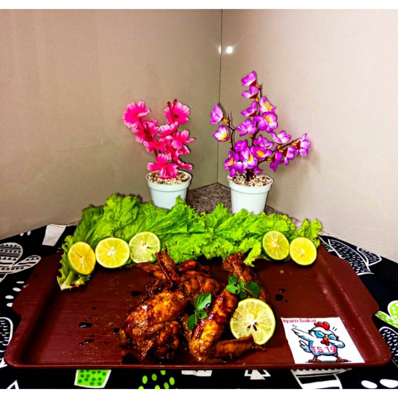 

ayam ungkep bumbu bakar kecap manis (sayap)100%nampol isi 5 pis+sambel terasi