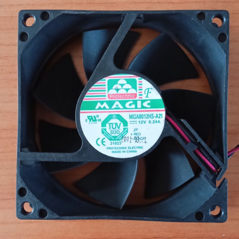 KIPAS DC 12V 0.24A 8X8 CM TEBAL 2.5CM FAN BEKAS