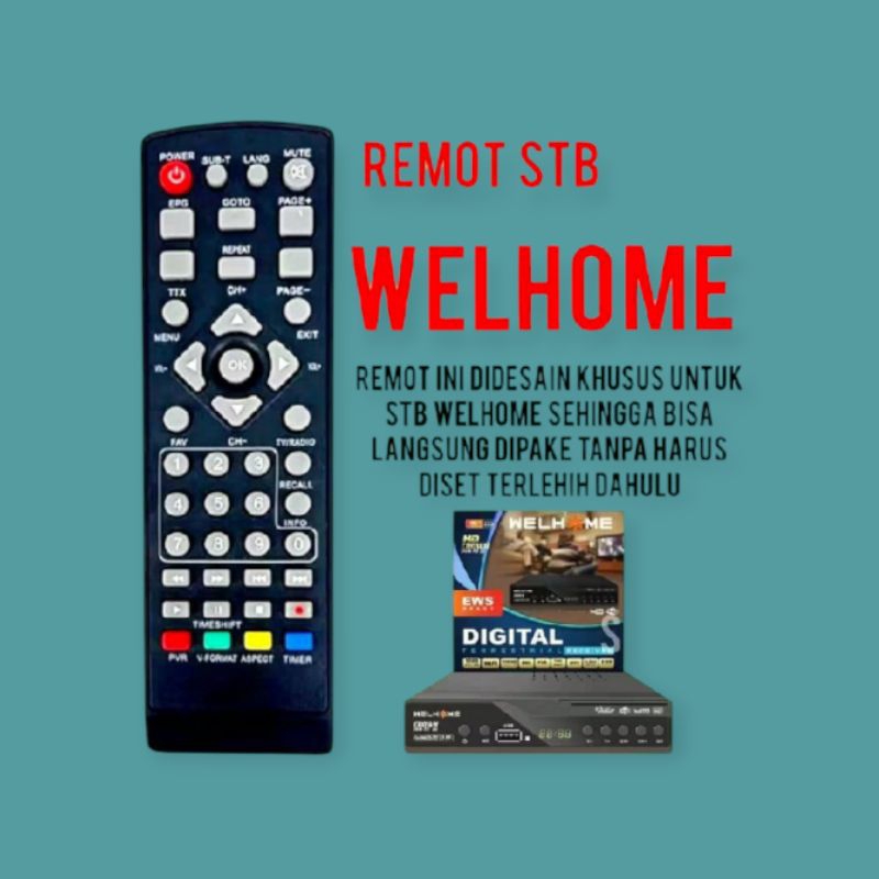 REMOTE REMOTE STB DVB T2 WELHOME stb welhome langsung pakai tanpa setting
