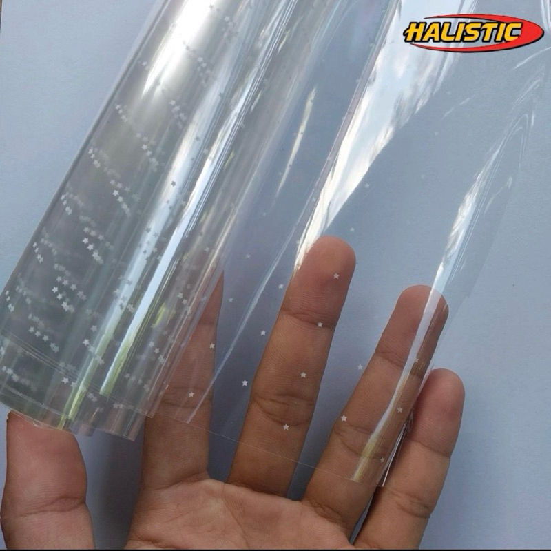 

Plastik Parcel Kado Bintik Tebal 40 mikron / Bening Motif Bintik Putih 98 x 80 cm