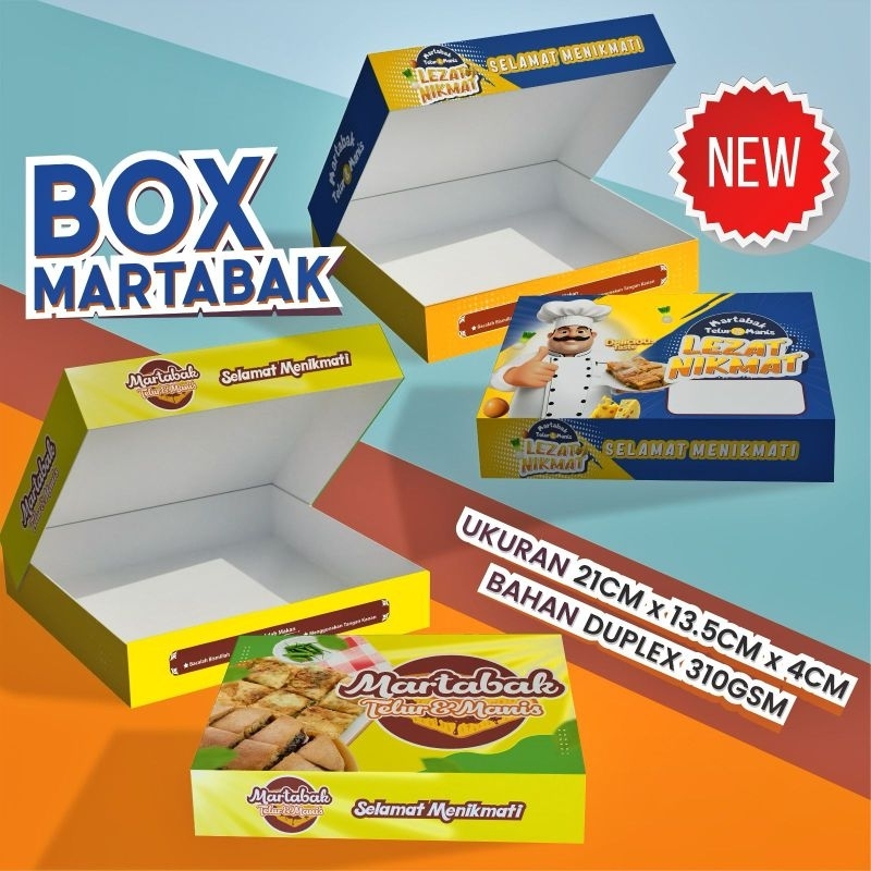 

DUS MARTABAK | BOX MARTABAK MANIS DAN TELUR | BAHAN DUPLEK 310 | DUS TERANG BULAN | BOX MAKANAN