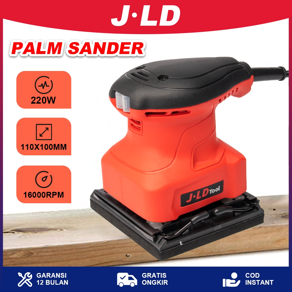 OK JLD Palm Sander Mesin Amplas Tangan Listrik 220w Finishing Sander 10000rpm Mesin Amplas Sander