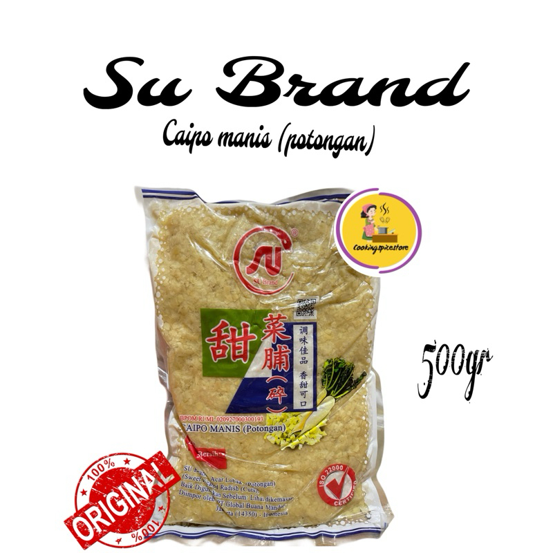 

Caipo Manis ( Potongan ) SU Brand sweet pickled Radish Cuts 500gr