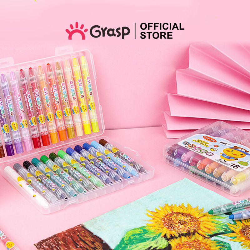 

GRASP Silky Crayon Pastel Minyak 12/18/24/36 Warna Halus Tidak Kotor OP001
