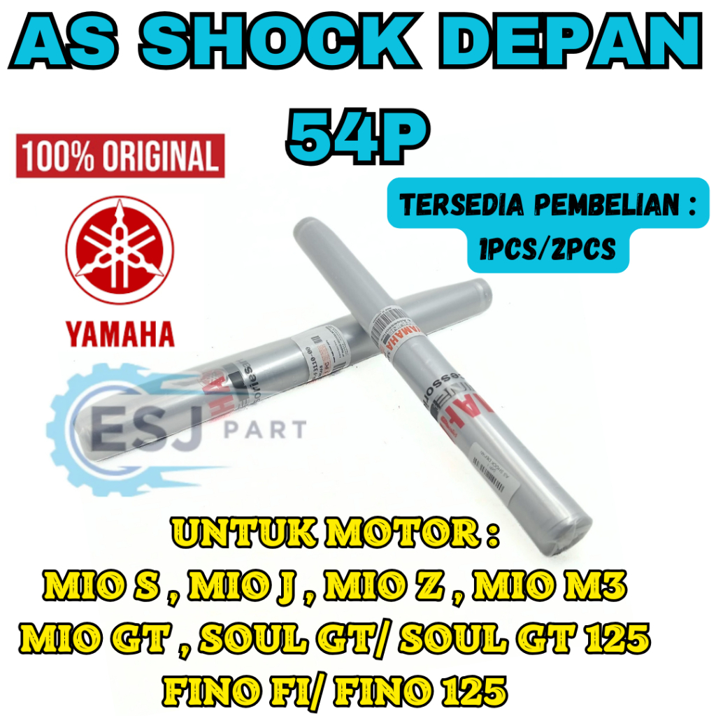 ORI AS SHOCK DEPAN KODE 54P YAMAHA MIO GT/FINO FI/FINO 125/SOUL GT/SOUL G T125, KUALITAS ORI YAMAHA.