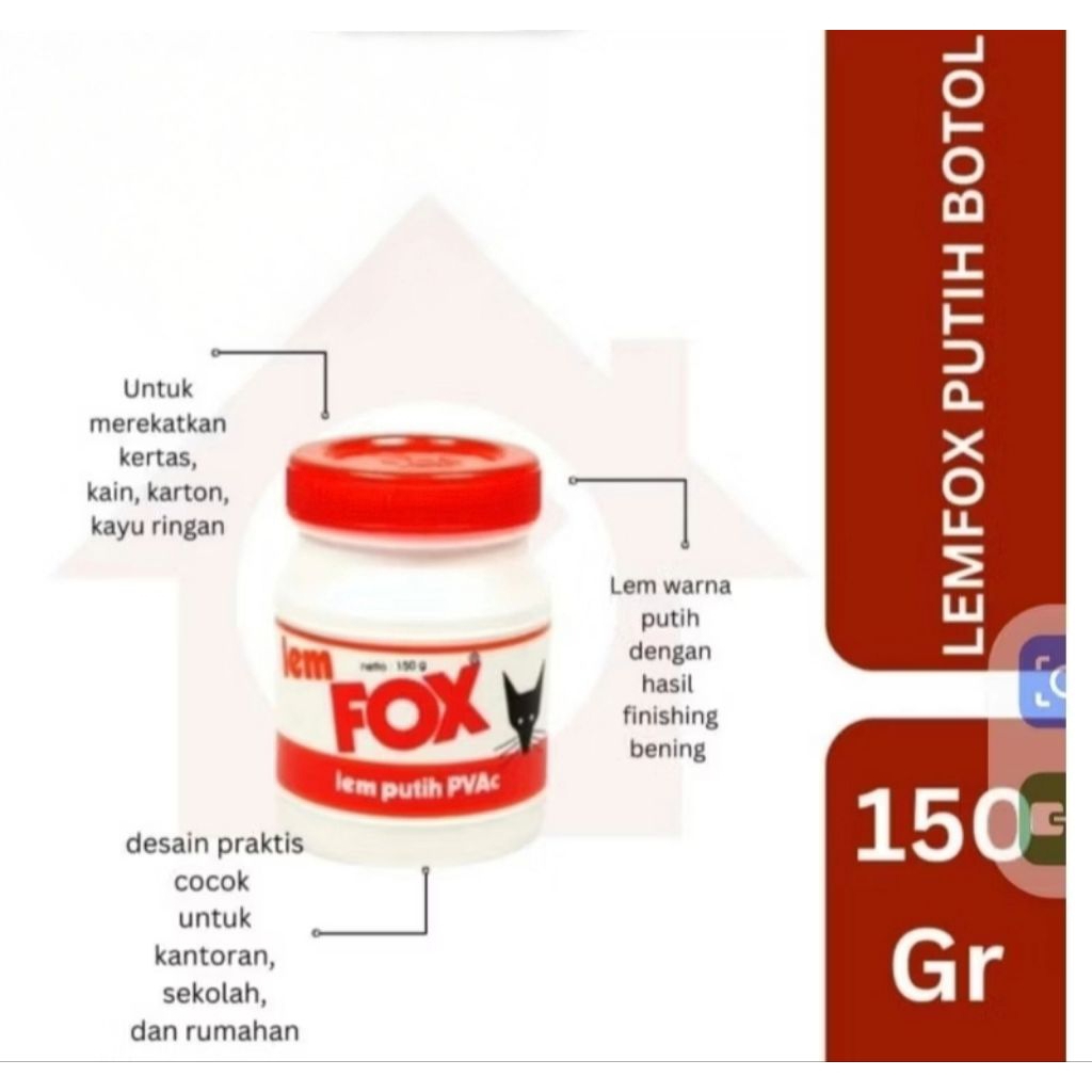 

Lem fox putih PVac 150g serbaguna
