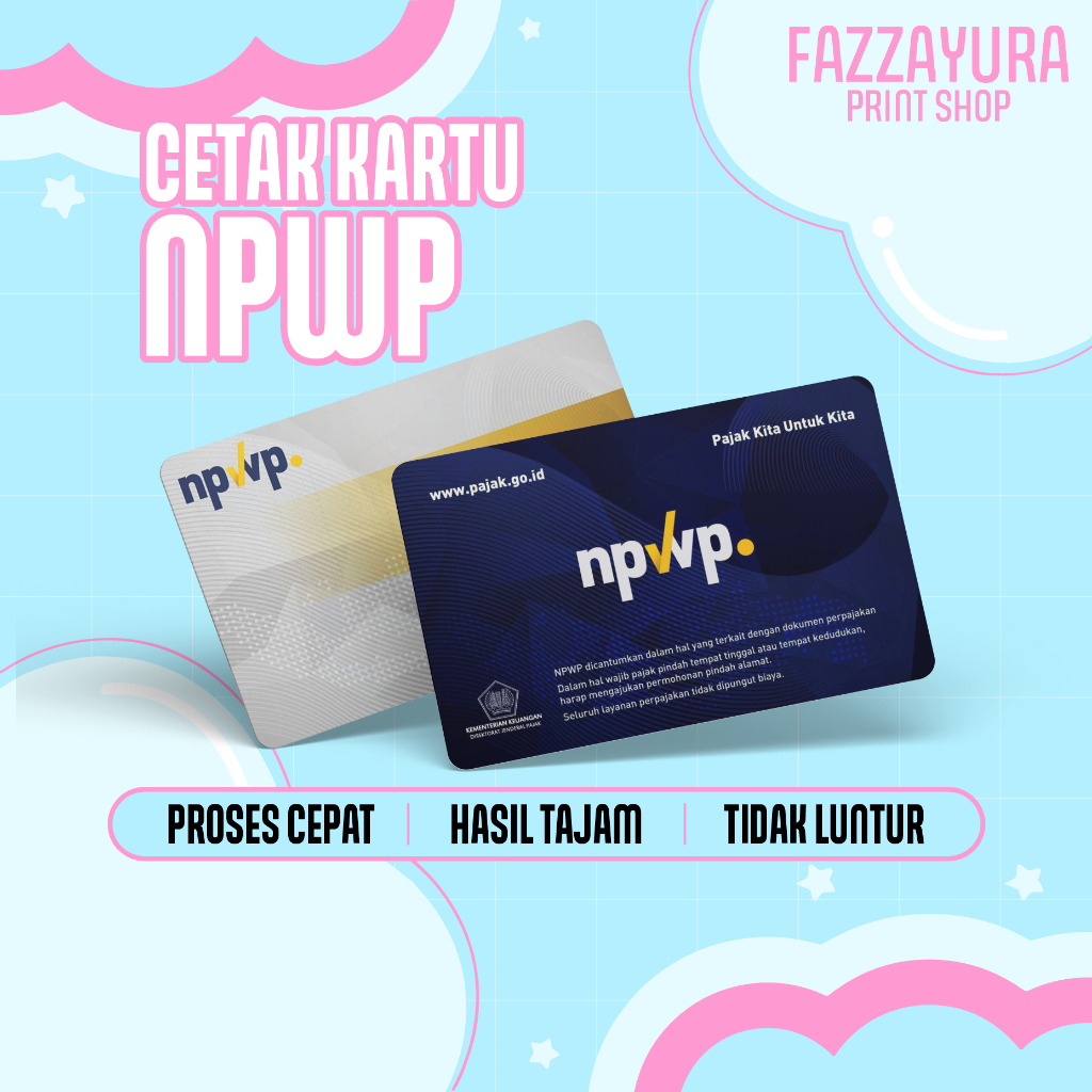 

Cetak Kartu NPWP Pajak Kartu Digital Fisik Bisa Satuan Anti Luntur Bahan PVC Tebal 2 SISI